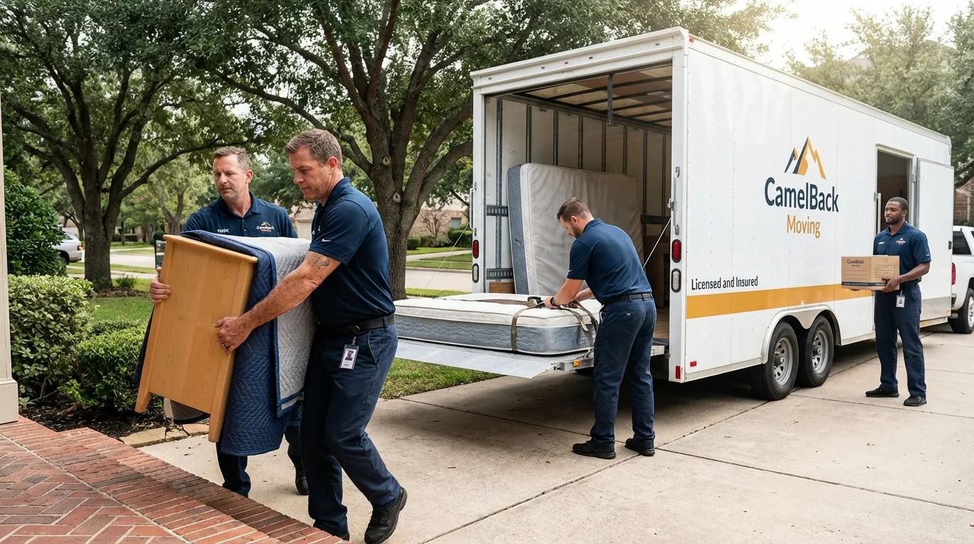Crew loading residential truck for cross-state move from Alstead, NH